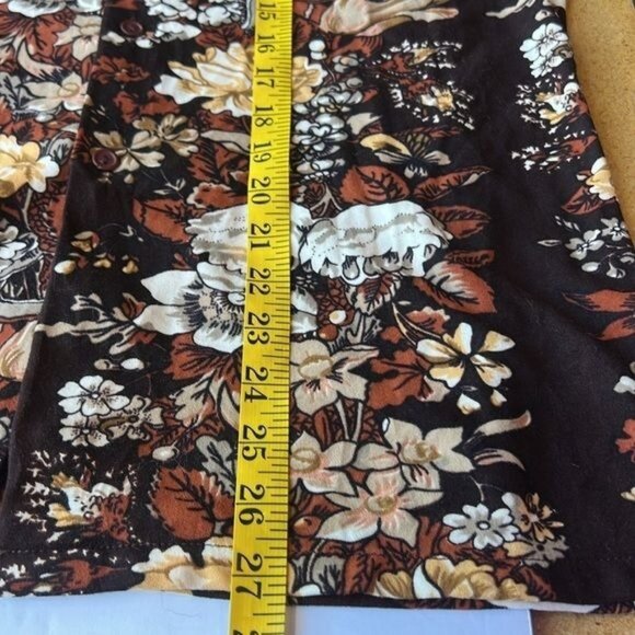 The Gap Floral Button-Up Shirt Brown & Cream Vintage 70s Style Womens Sz Large - Picture 12 of 12